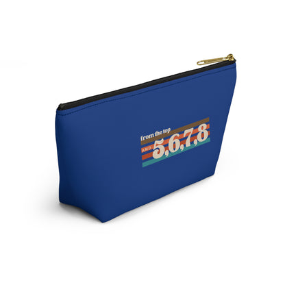 "From the Top and 5, 6, 7, 8" Makeup Bag – Retro Dance Graphic – Fun Dance-Themed Zipper Pouch for Cosmetics, Accessories & Gifts