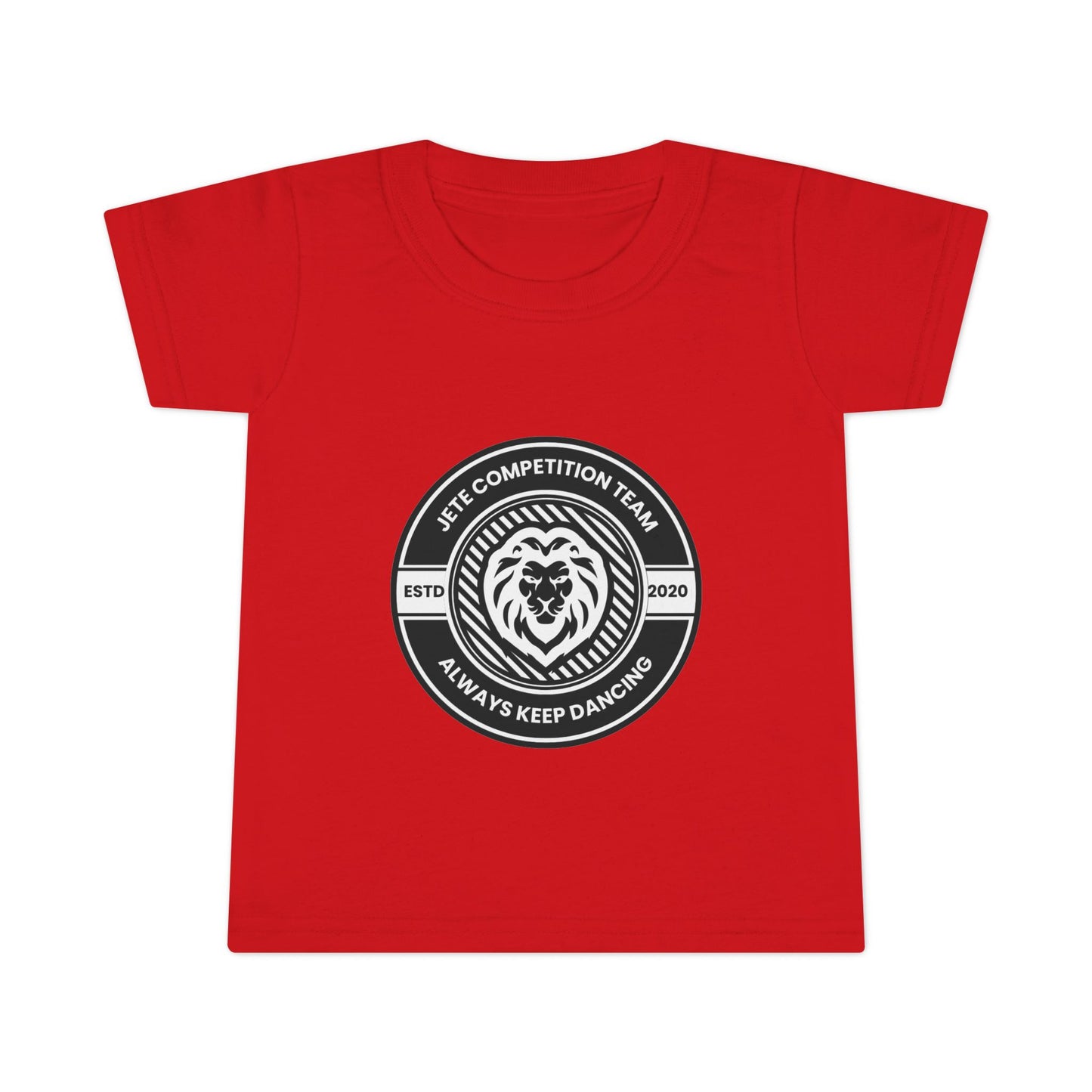 "Jeté Competition Team – Always Keep Dancing" Toddler Dance T-Shirt – Collegiate-Inspired Emblem Graphic Short Sleeve Tee for Kids