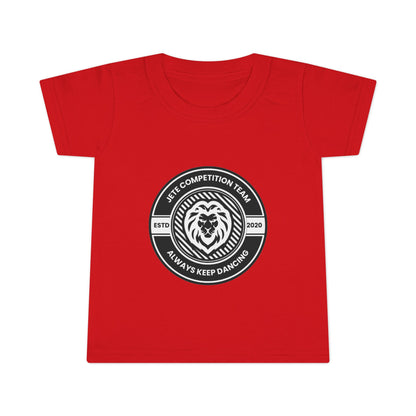"Jeté Competition Team – Always Keep Dancing" Toddler Dance T-Shirt – Collegiate-Inspired Emblem Graphic Short Sleeve Tee for Kids