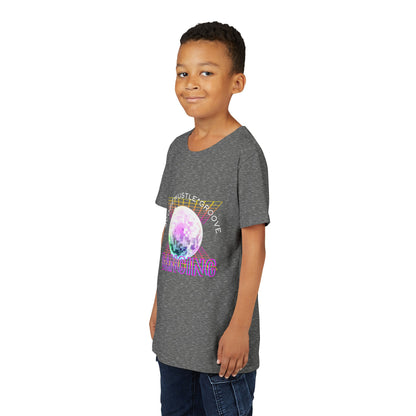 "Boogie, Hustle, Groove - Dancing" Streetwear Dance Graphic – Youth Short Sleeve Tee