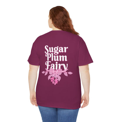 “Sugar Plum Fairy” Back Print ADULT T-shirt + “Nutcracker 2025” Front – Unisex Heavy Cotton Tee | Ballet Holiday Dance Apparel