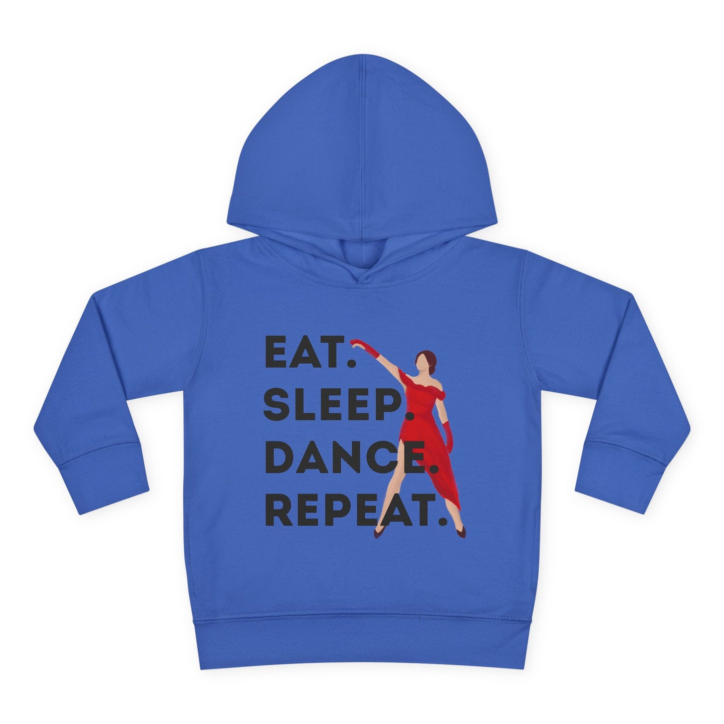 "Eat Sleep Dance Repeat" Toddler Dance Hoodie – Bold Dancer Graphic Fleece Pullover for Kids