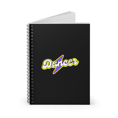 "Dancer" Spiral Notebook – Superhero-Inspired Text Graphic Journal for Dancers, Students & Creative Writers