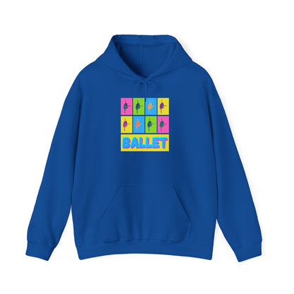 “Ballet” Pop Art Inspired Design with Ballet Dancer Graphics | Streetwear Ballet Hoodie for Dance Lovers - Unisex Heavy Blend™ Hooded Sweatshirt