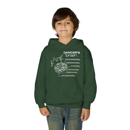 “Dancer’s Brain” Unisex Youth Hoodie with Funny Dance Brain Graphic – Personalized Dance Hoodie for Kids & Teens, Custom Name or Studio Option