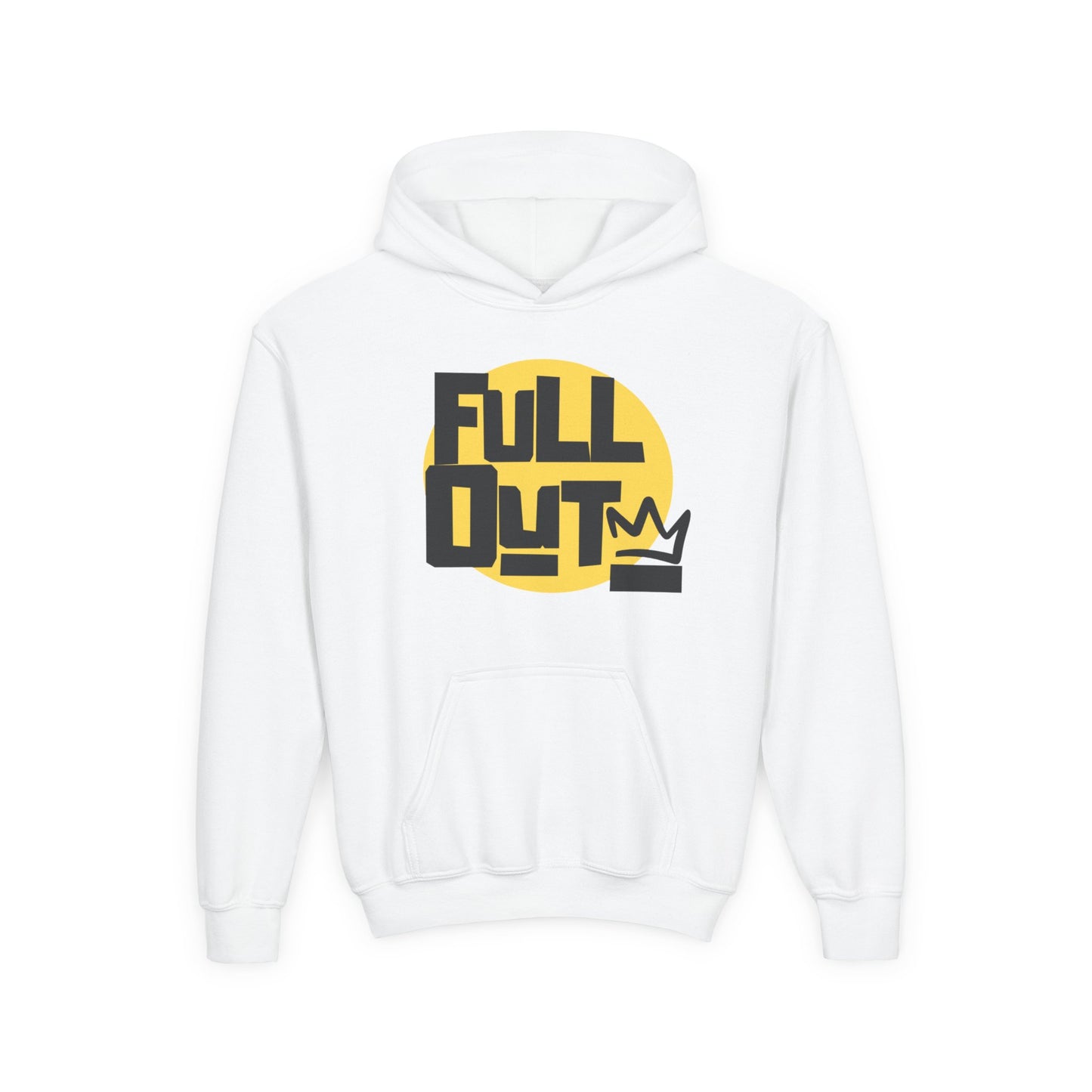 "Full Out" Youth Hooded Sweatshirt – Bold Streetwear-Inspired Dance Graphic Hoodie for Kids and Teens
