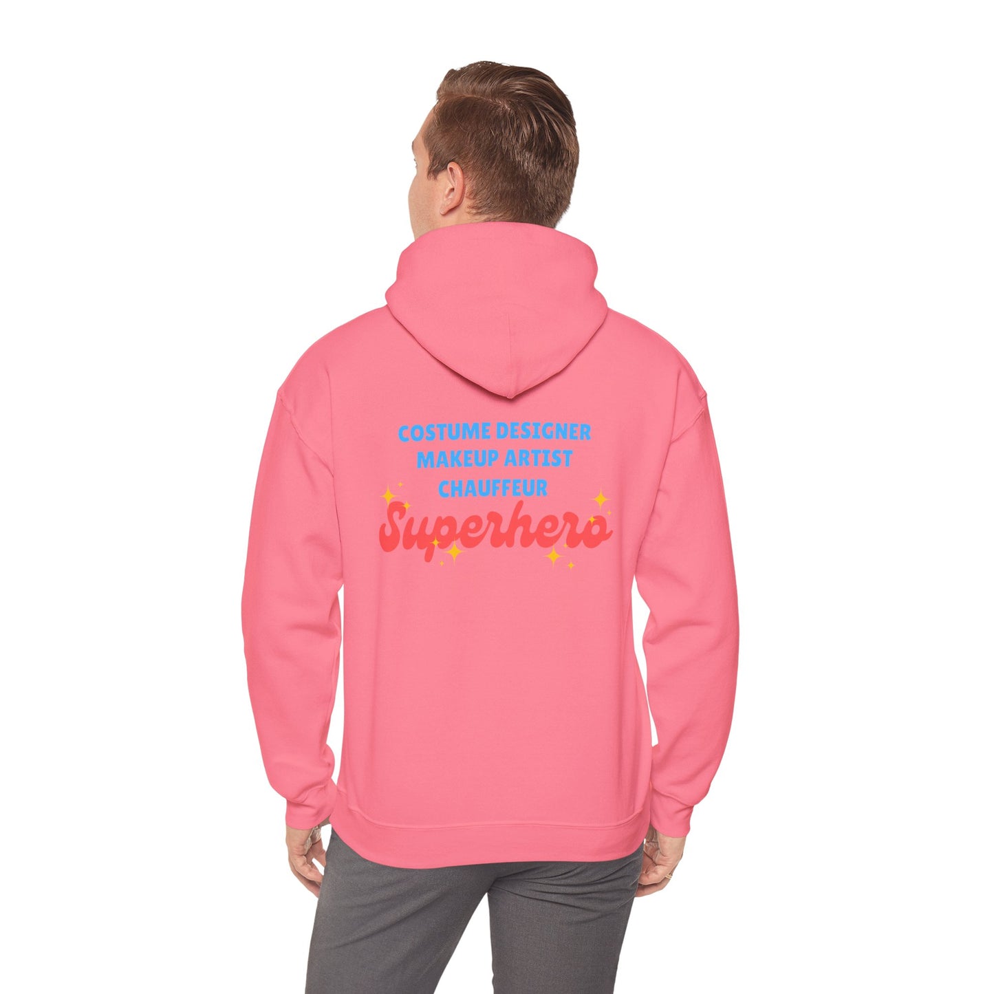 "Dance Mom" Superhero Hoodie – Floral Front Graphic & Fun Back Design | Unisex Hooded Sweatshirt for Proud Dance Parents