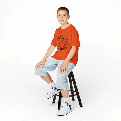 “Dance Is in My Bones” Halloween Dance T-Shirt with Cute Skeleton Heart Graphic - Kids Heavy Cotton™ Tee