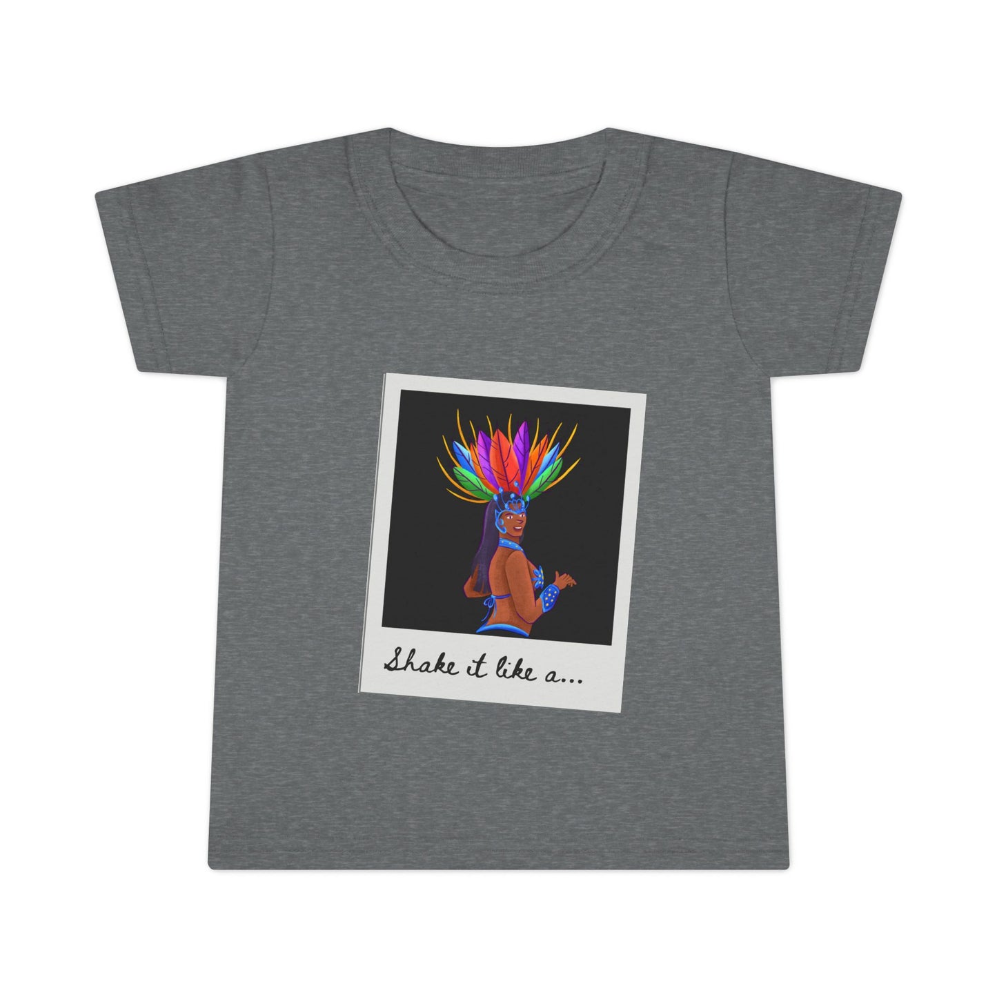 "Shake It Like a..." Toddler Dance T-Shirt – Carnival-Inspired Samba Dancer Graphic Short Sleeve Tee for Kids