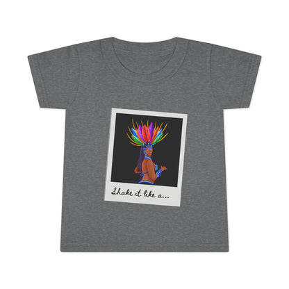 "Shake It Like a..." Toddler Dance T-Shirt – Carnival-Inspired Samba Dancer Graphic Short Sleeve Tee for Kids