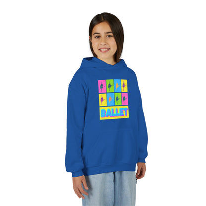 “Ballet” Pop Art Inspired Design with Ballet Dancer Graphics | Streetwear Ballet Hoodie for Kids & Young Dance Enthusiasts | Unisex Youth Hoodie