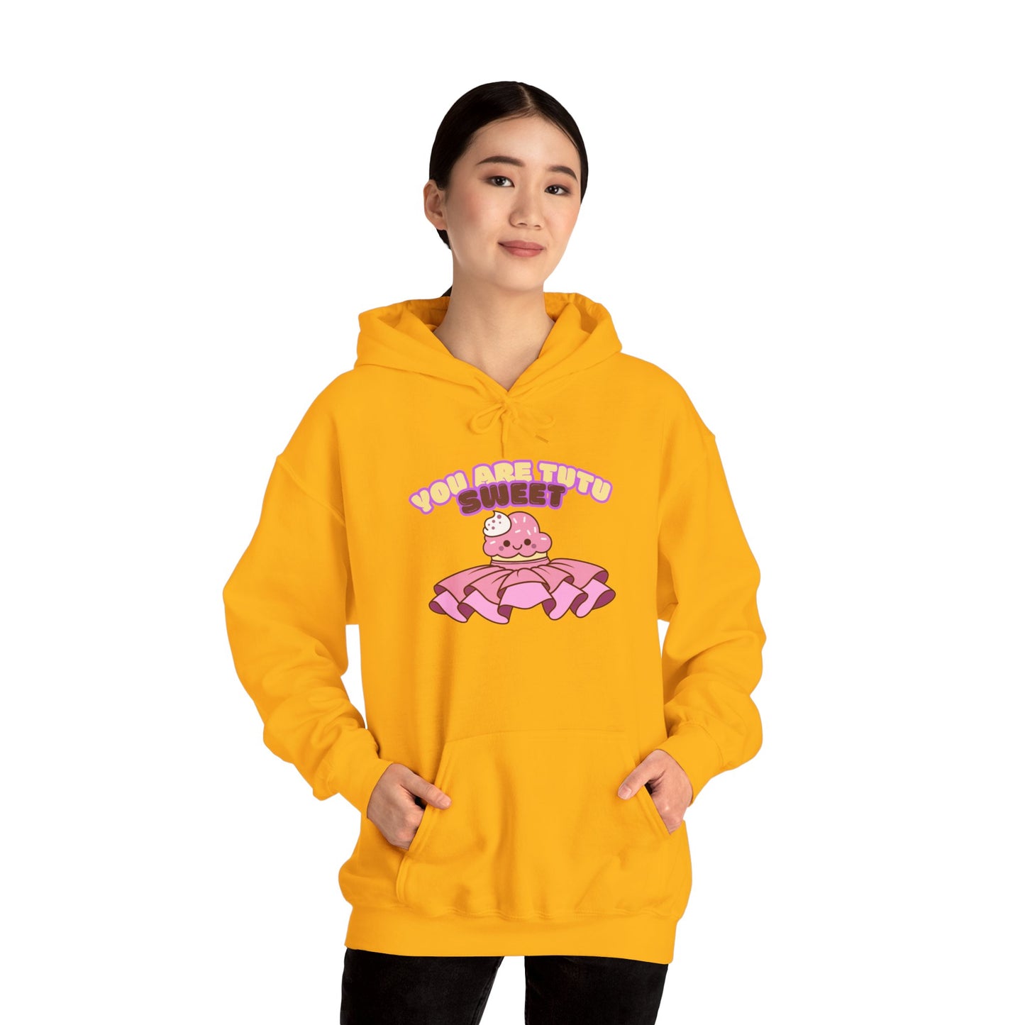 "You Are Tutu Sweet" Unisex Heavy Blend Hooded Sweatshirt – Kawaii Cupcake in Tutu Dance Graphic Hoodie for Adults and Teens