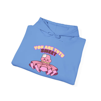 "You Are Tutu Sweet" Unisex Heavy Blend Hooded Sweatshirt – Kawaii Cupcake in Tutu Dance Graphic Hoodie for Adults and Teens