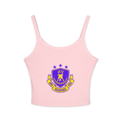 "Jeté Dance Gear" Women’s Spaghetti Strap Tank Top – Collegiate-Inspired Dancer Graphic | Stylish Studio Apparel for Dancers & Performers