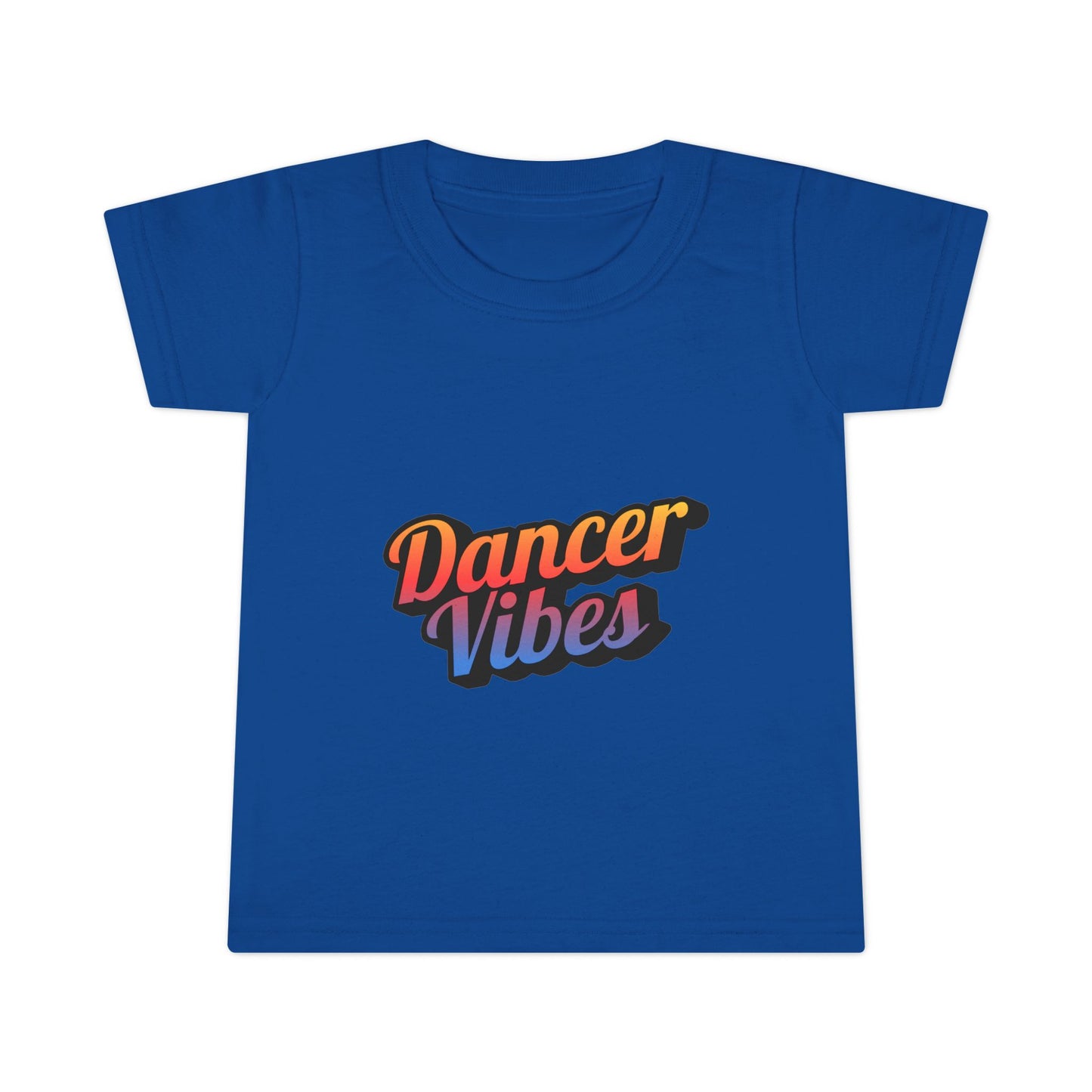 "Dancer Vibes" Toddler Dance T-Shirt – Colorful Text Graphic Short Sleeve Tee for Kids