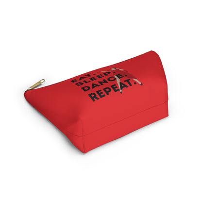 “Eat Sleep Dance Repeat” Makeup Bag – Bold Dancer Graphic – Dance-Themed Zipper Pouch for Cosmetics, Accessories & Travel Essentials