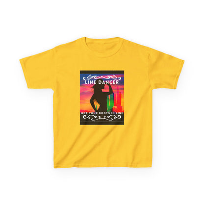 "Line Dancer – Get Your Boots in Line" Youth Short Sleeve Tee – Western-Inspired Country Dance Shirt for Kids