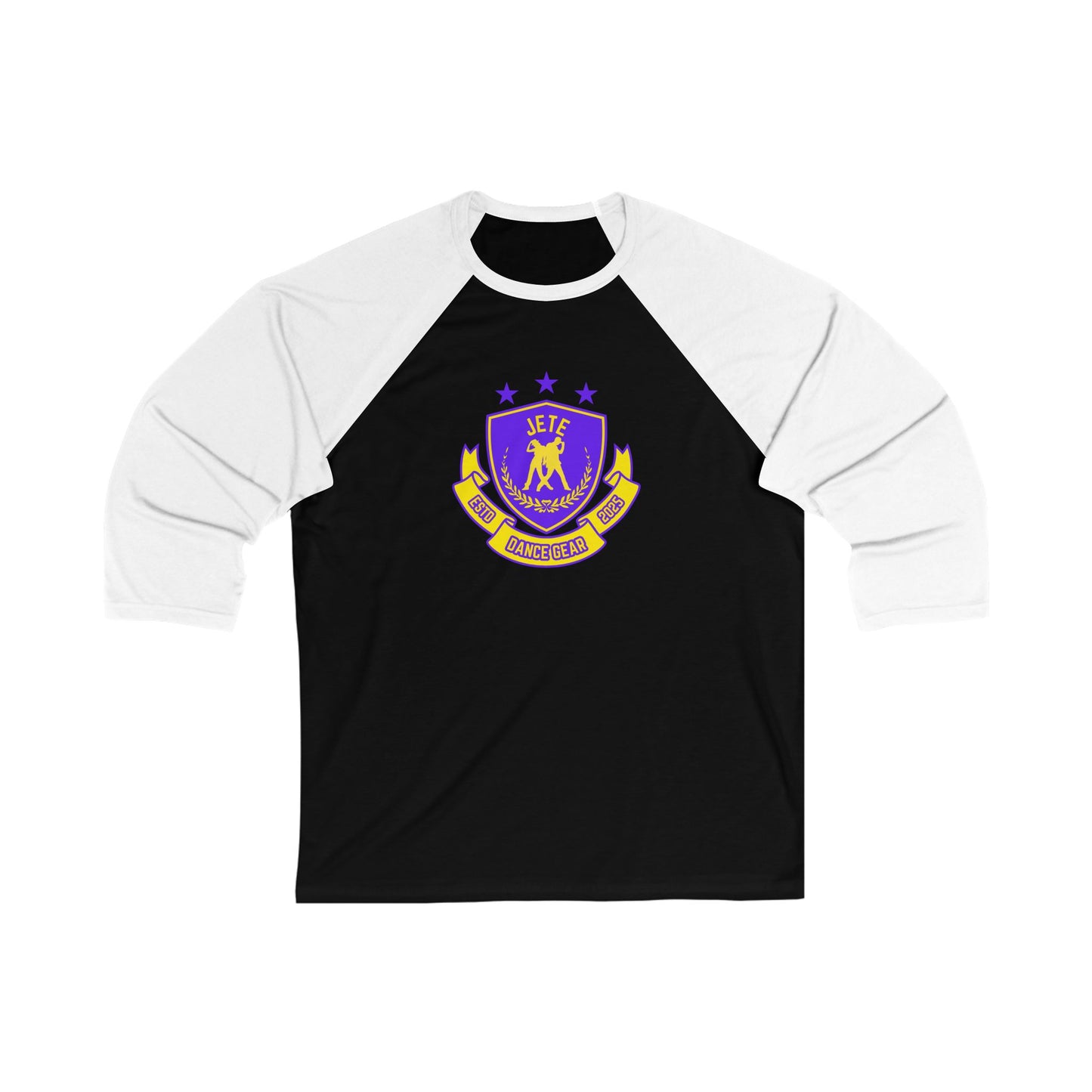 "Jeté Dance Gear" Unisex 3/4 Sleeve Baseball Tee – Collegiate-Inspired Dancer Graphic Shirt for Dancers
