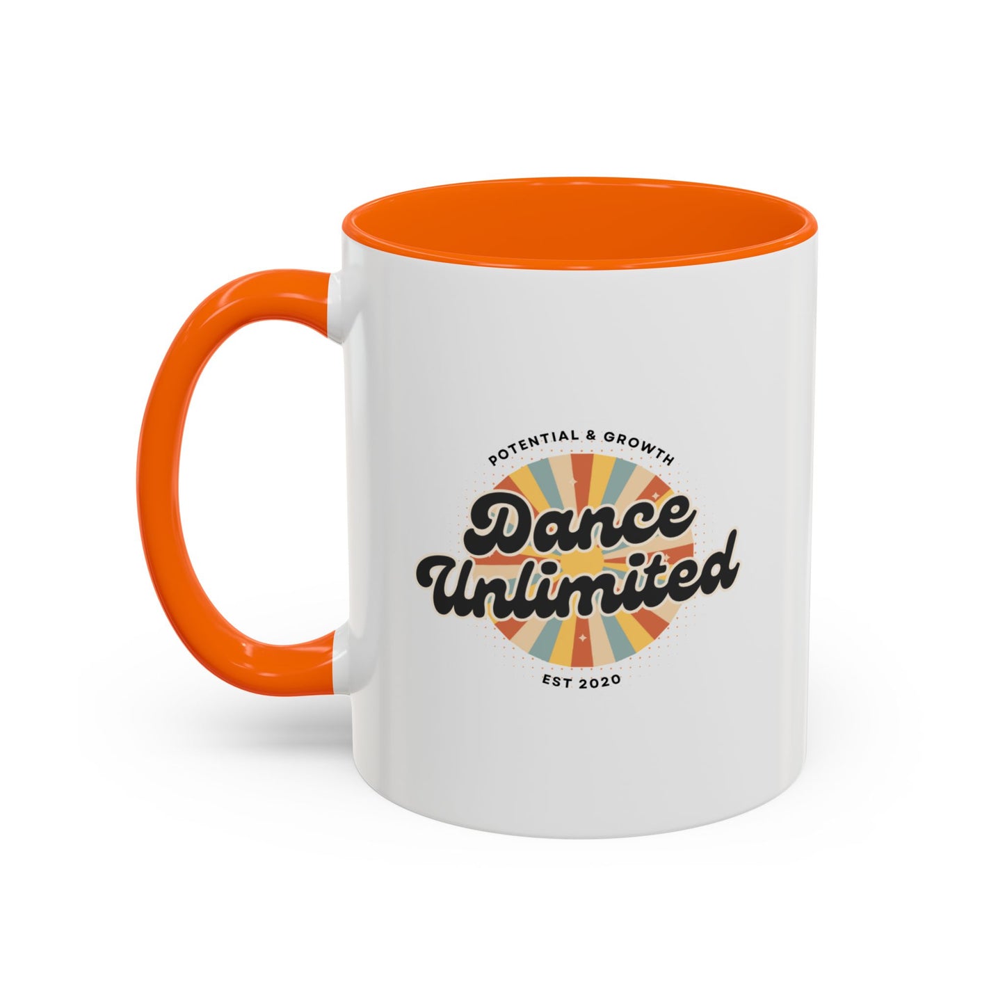 "Dance Unlimited – Potential & Growth" Accent Coffee Mug – Retro-Inspired Ceramic Mug for Dancers and Creative Dreamers