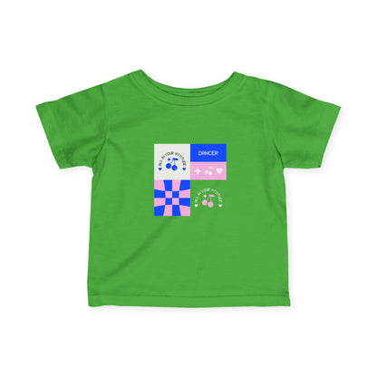 "Dancer – All in Your Attitude" Retro Dance Graphic Infant Fine Jersey Tee – Baby Dance T-Shirt for Confident Little Movers