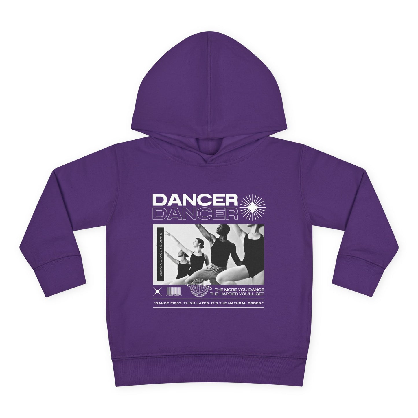 “Dancer” Toddler Pullover Hoodie – Streetwear-Inspired Ballet Barre Graphic Sweatshirt for Kids