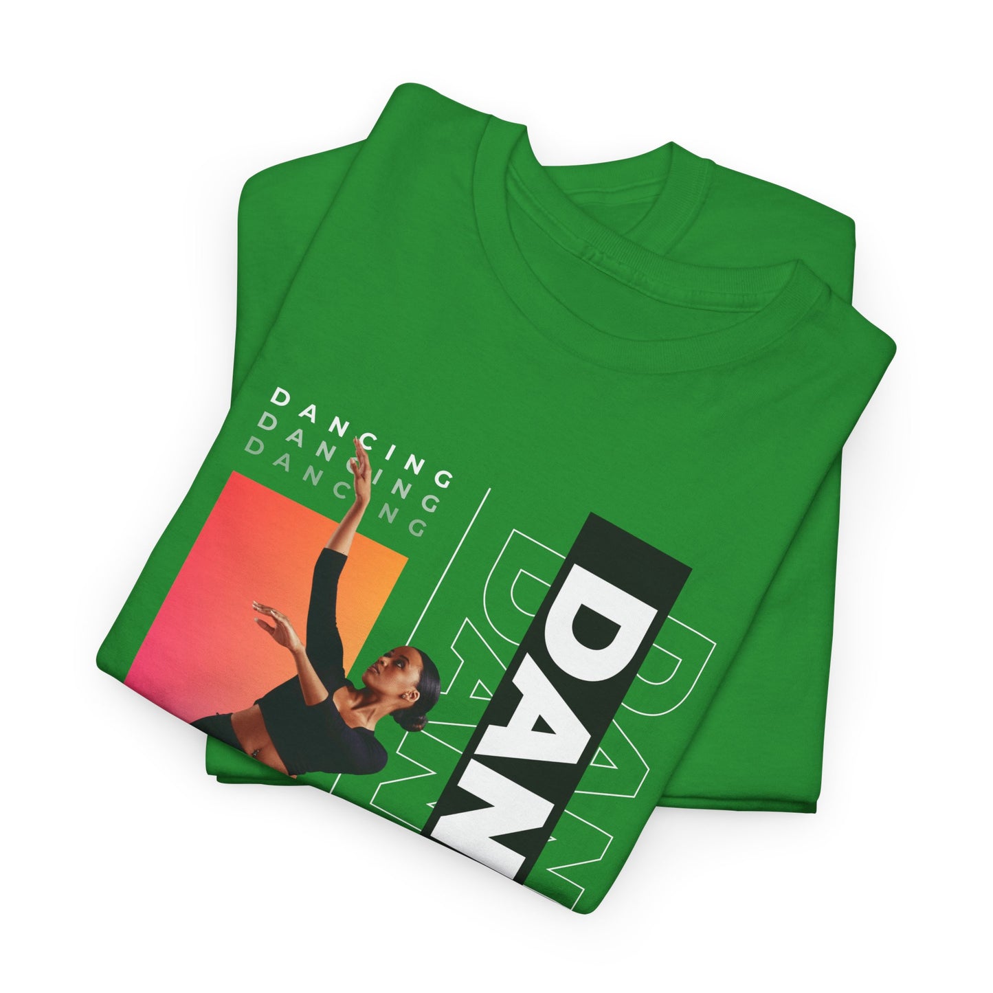 “Dancing” Streetwear-Inspired Female Dancer Unisex Heavy Cotton Tee – Urban Dance Graphic T-Shirt for Performers and Dance Lovers