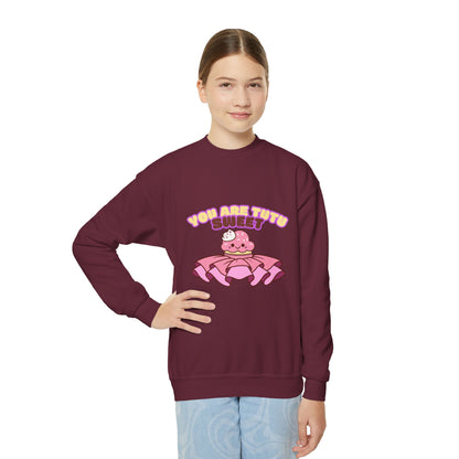 "You Are Tutu Sweet" Youth Crewneck Dance Sweatshirt – Kawaii Cupcake Graphic | Cute Ballet Themed Kids Pullover
