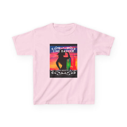 "Line Dancer – Get Your Boots in Line" Youth Short Sleeve Tee – Western-Inspired Country Dance Shirt for Kids