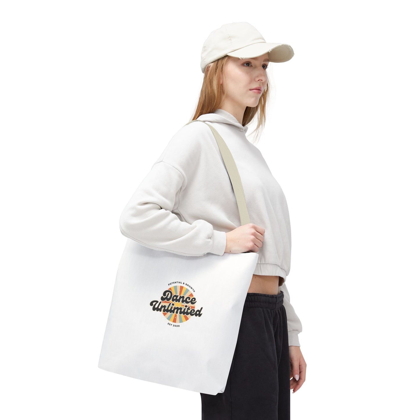 "Dance Unlimited, Potential & Growth" Canvas Tote Bag – Retro Graphic Dance Bag | Stylish Reusable Dance Tote for Dancers & Dance Moms