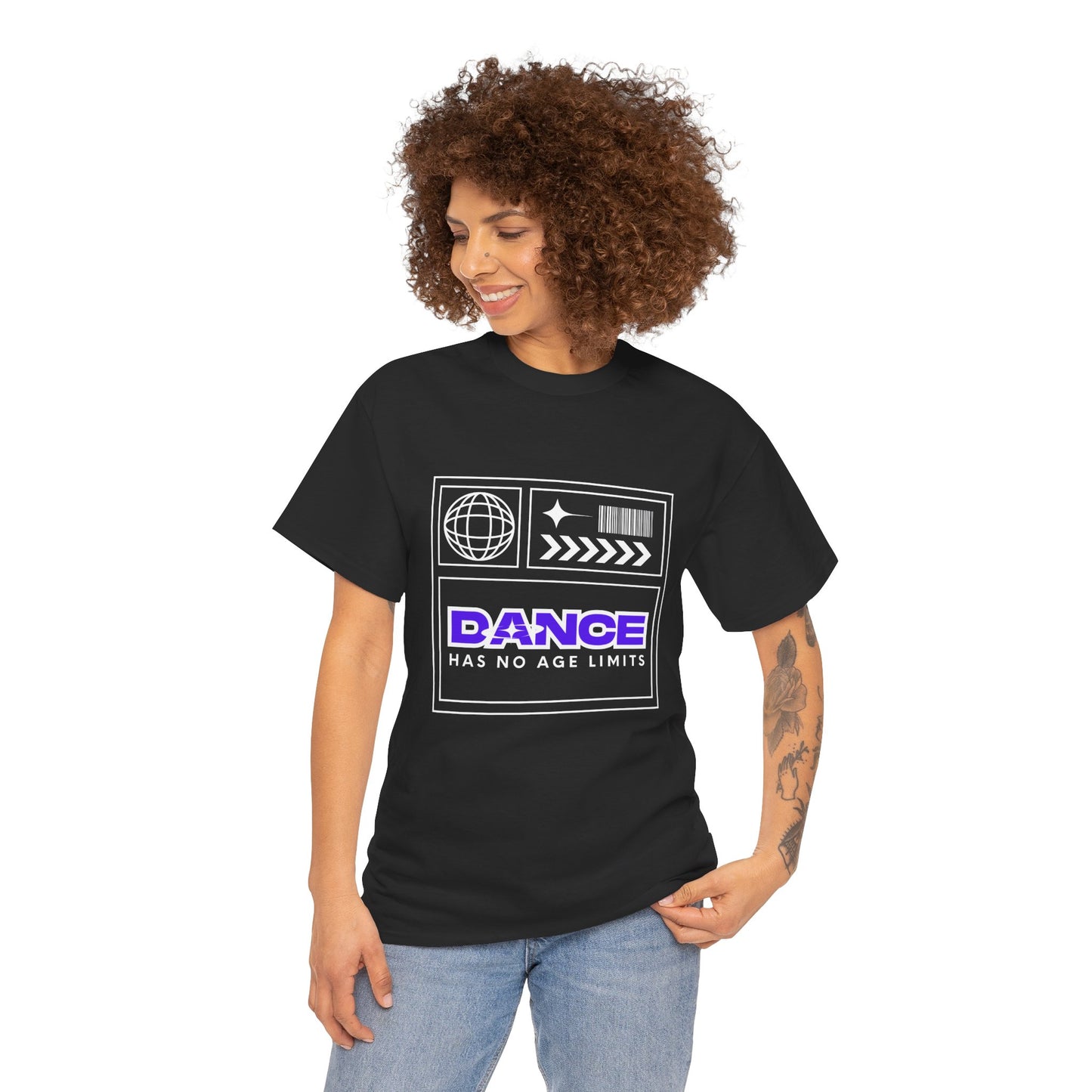 "Dance Has No Age Limits" Unisex Heavy Cotton T-Shirt – Streetwear Graphic Tee for Dancers of All Ages