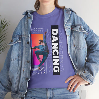 “Dancing” Streetwear-Inspired Male Dancer Unisex Heavy Cotton Tee – Urban Dance Graphic T-Shirt for Performers and Dance Lovers