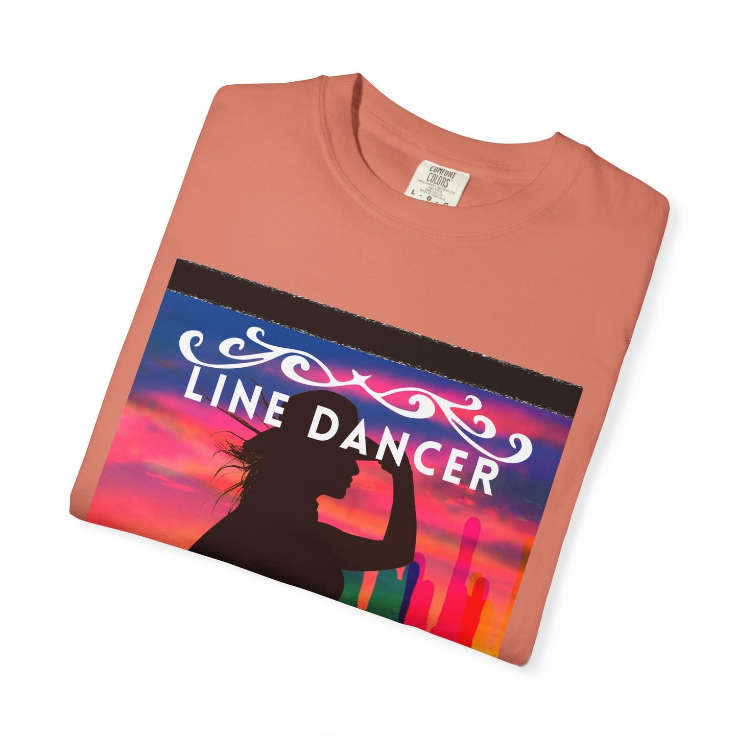 "Line Dancer" Unisex Garment-Dyed T-Shirt – Western Country Dance Graphic Tee – 'Get Your Boots in Line' Cowboy-Inspired Shirt