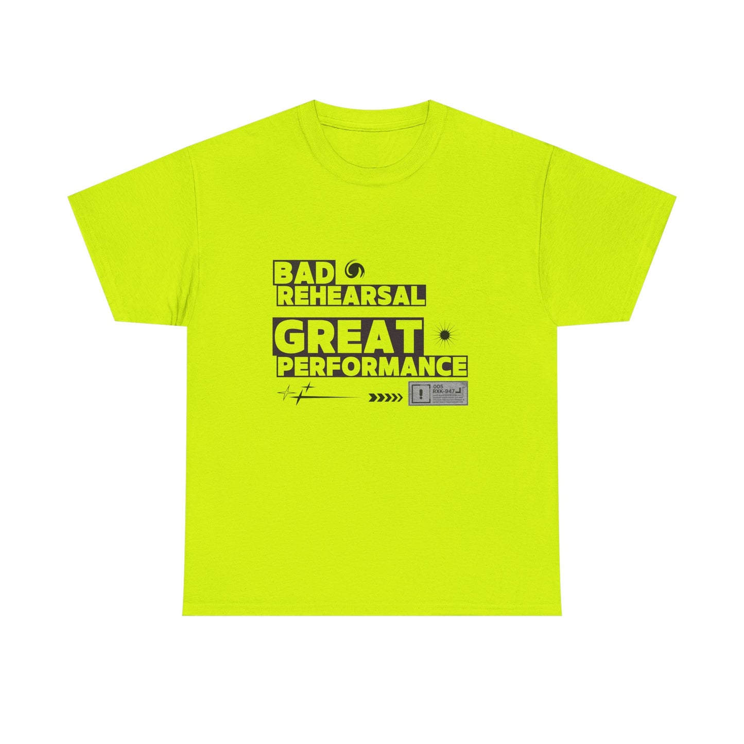 "Bad Rehearsal, Great Performance" Dance Quote Tee – Unisex Heavy Cotton T-Shirt with Streetwear-Inspired Graphic for Dancers