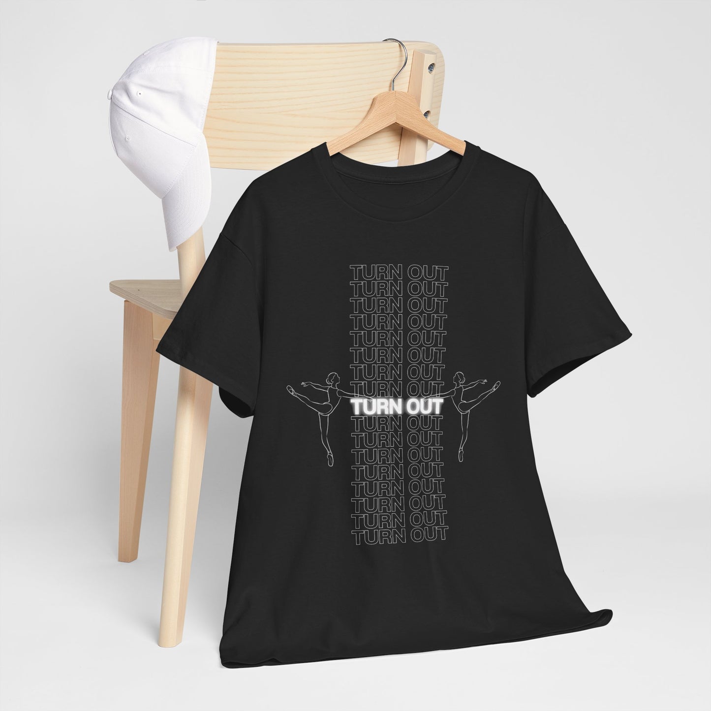 "Turn Out" Ballerina Graphic Unisex Heavy Cotton Tee – Ballet Dance T-Shirt for Dancers & Dance Enthusiasts