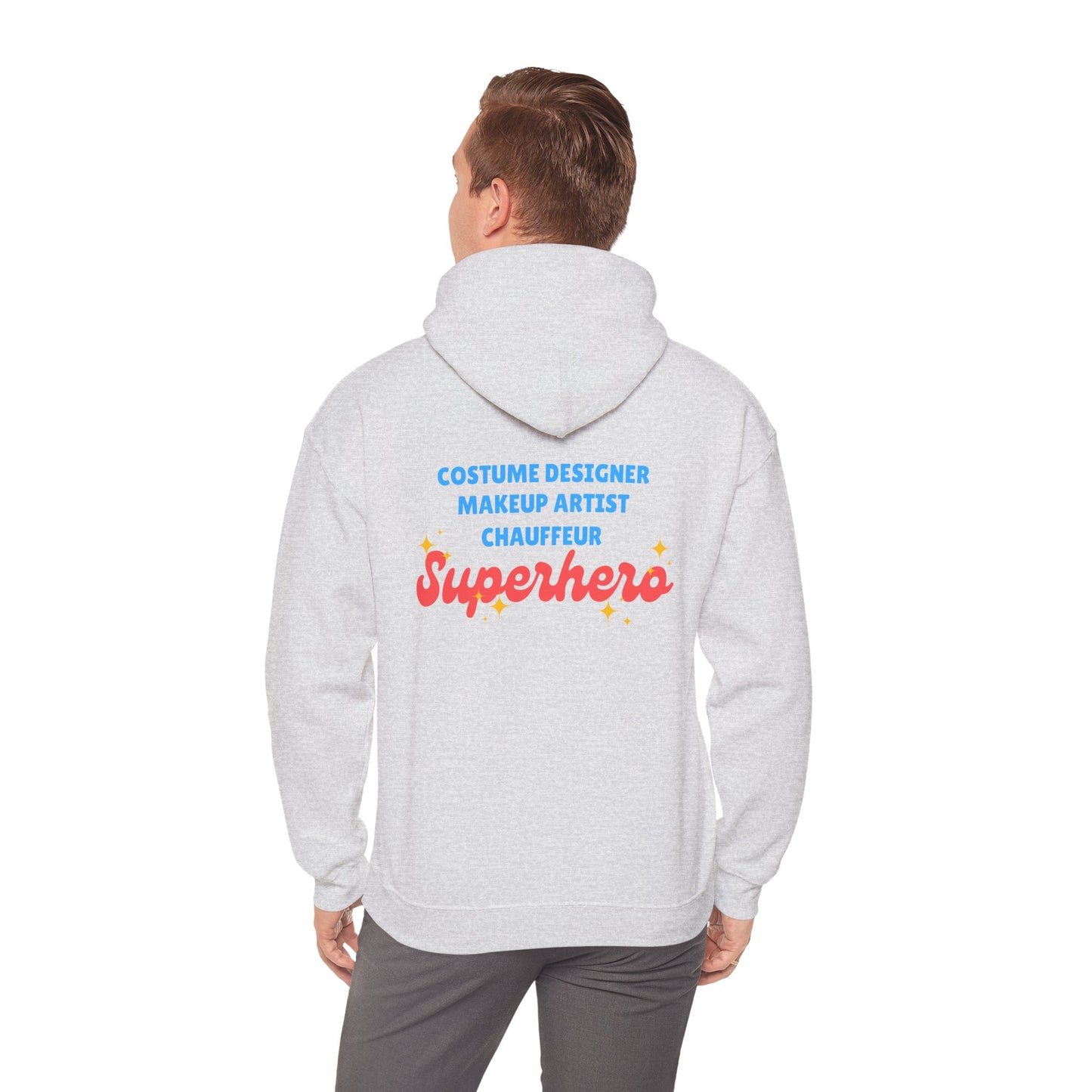 "Dance Mom" Superhero Hoodie – Floral Front Graphic & Fun Back Design | Unisex Hooded Sweatshirt for Proud Dance Parents