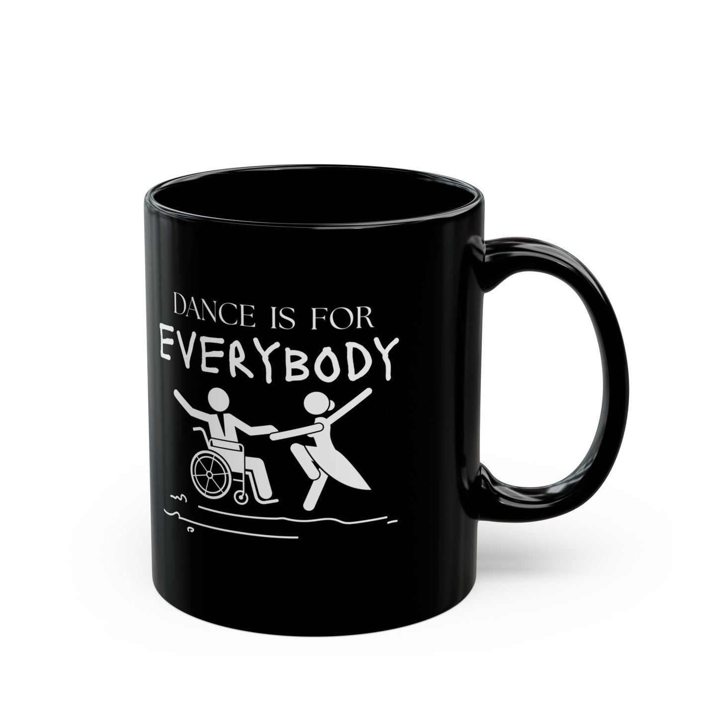 "Dance Is for Everybody" Accent Coffee Mug – Inclusive Dance-Themed Mug for Dancers, Teachers, and Ballet Lovers