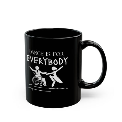"Dance Is for Everybody" Accent Coffee Mug – Inclusive Dance-Themed Mug for Dancers, Teachers, and Ballet Lovers
