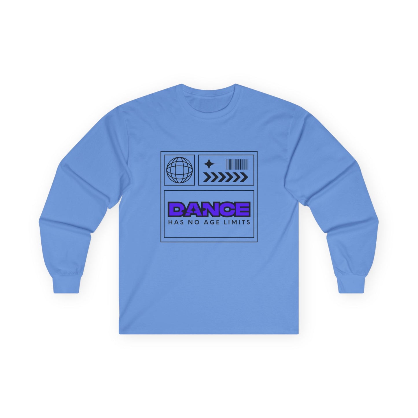 "Dance Has No Age Limits" Unisex Heavy Cotton Long Sleeve T-Shirt – Graphic Tee for Dancers of All Ages