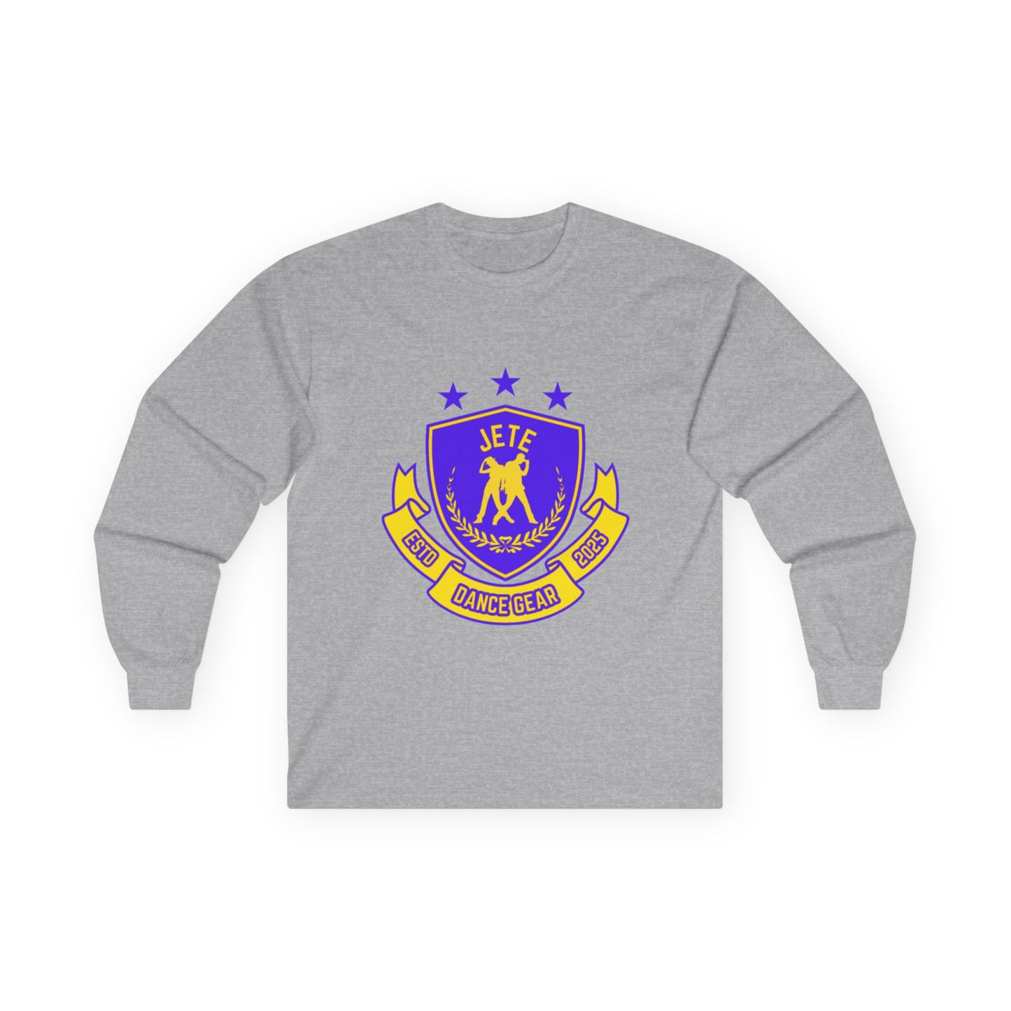 "Jeté Dance Gear" Unisex Long Sleeve Tee – Collegiate-Inspired Dance Shirt for Dancers, Teams & Studio Spirit Wear