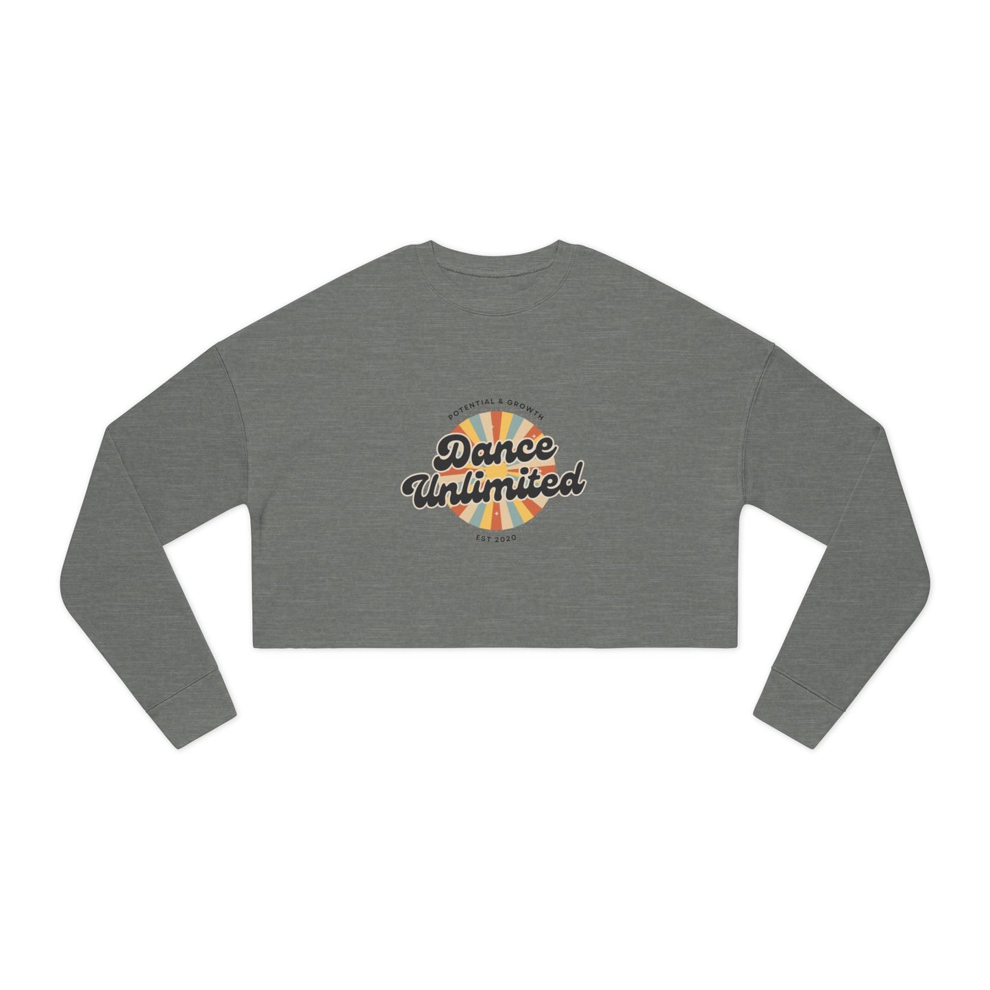 "Dance Unlimited – Potential & Growth" Women’s Cropped Sweatshirt | Retro Dance Graphic Pullover for Dancers