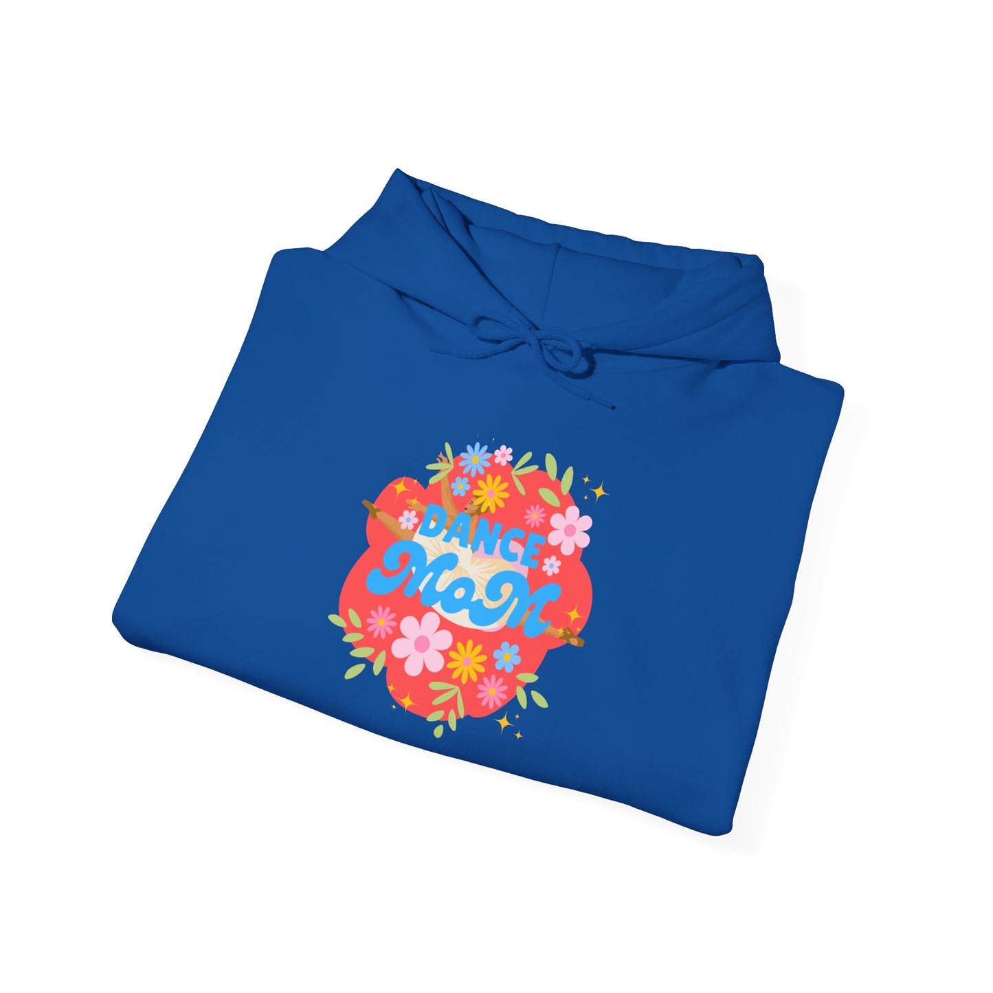"Dance Mom" Superhero Hoodie – Floral Front Graphic & Fun Back Design | Unisex Hooded Sweatshirt for Proud Dance Parents