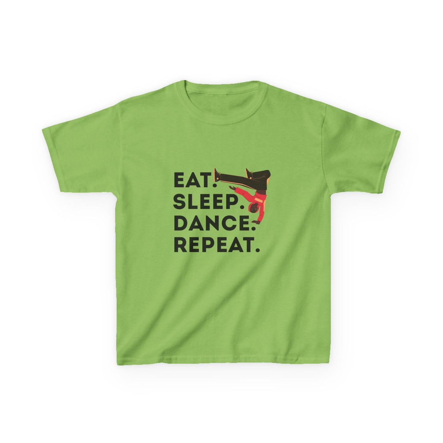 "Eat Sleep Dance Repeat" Youth Short Sleeve Tee – Bold B-Boy Graphic Hip-Hop Dance Shirt for Kids and Young Performers