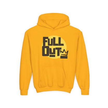 "Full Out" Youth Hooded Sweatshirt – Bold Streetwear-Inspired Dance Graphic Hoodie for Kids and Teens