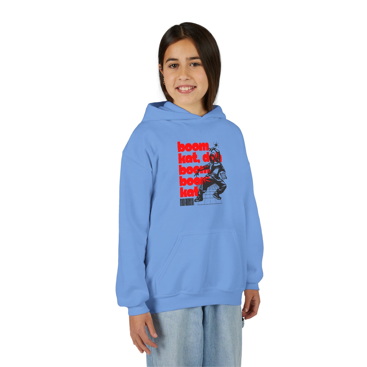 “Boom Kat” Bold Streetwear-Inspired Dance Graphic | Unisex Youth Hoodie – Hip-Hop & Jazz Dance Hoodie for Kids & Young Performers