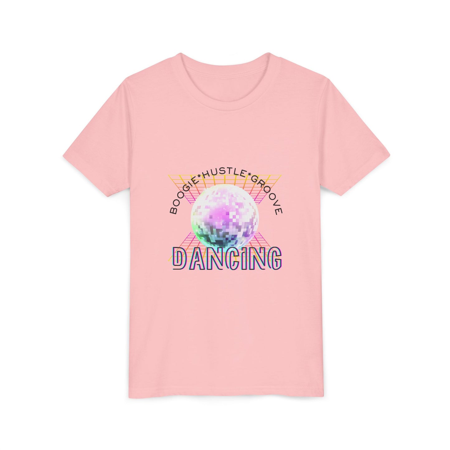 "Boogie, Hustle, Groove - Dancing" Streetwear Dance Graphic – Youth Short Sleeve Tee
