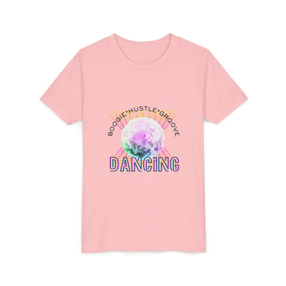 "Boogie, Hustle, Groove - Dancing" Streetwear Dance Graphic – Youth Short Sleeve Tee