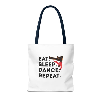 "Eat Sleep Dance Repeat" B-Boy Canvas Tote Bag – Hip-Hop Dancer Graphic Dance Tote for Everyday Use