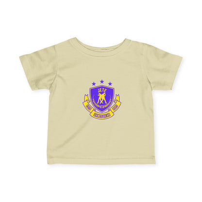 "Jeté Dance Gear" Infant Dance T-Shirt – Collegiate-Inspired Dancer Graphic Short Sleeve Tee for Babies