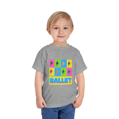 “Ballet" Toddler Short Sleeve T-Shirt – Pop Art Inspired Dance Graphic Tee for Kids