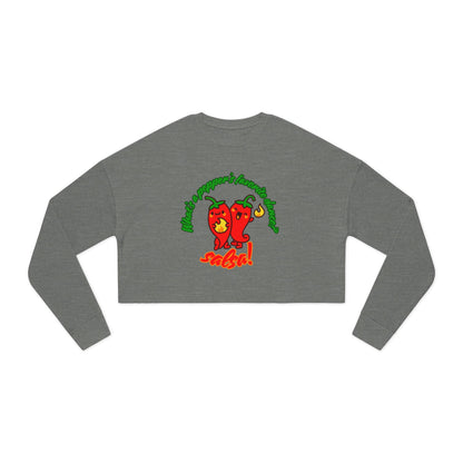 "What’s a Pepper’s Favorite Dance? Salsa!" - Women’s Cropped Sweatshirt | Cute Food Pun Dance Pullover with Pepper Graphic